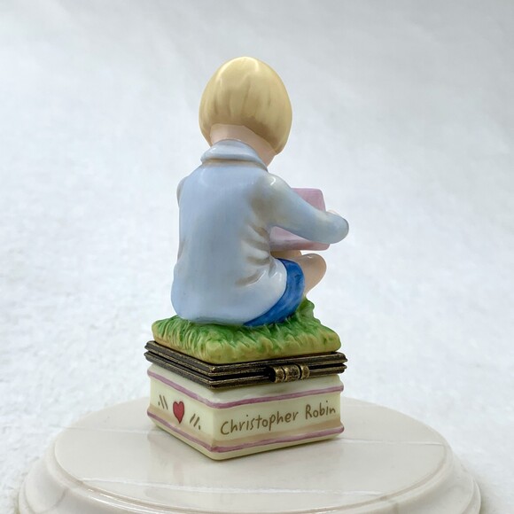 Disney Classic Pooh Christopher Robin Porcelain Hinged Trinket Box Vintage 90s - Picture 4 of 13